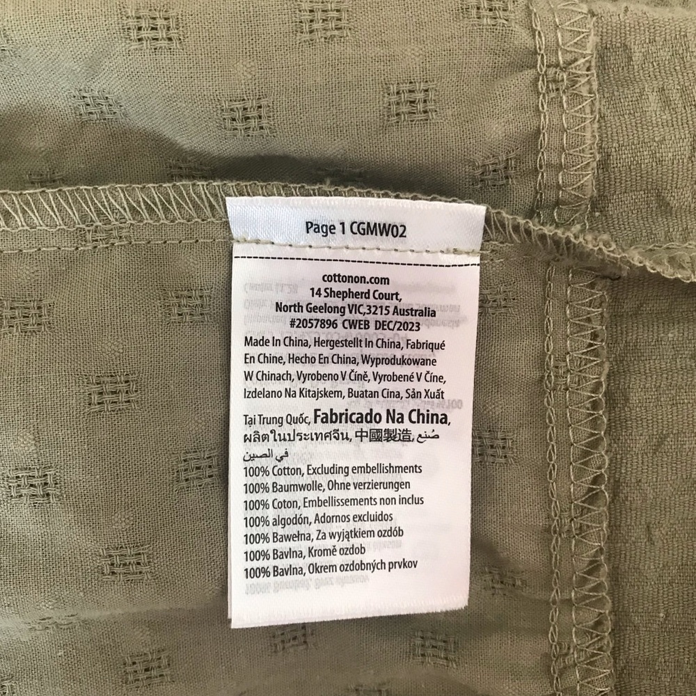 Cotton-On Women’s 12 New Sage Green Tie Strap Lightweight Mini Tiered Dress NWT - Picture 15 of 16